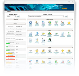 Screenshot of cPanel.